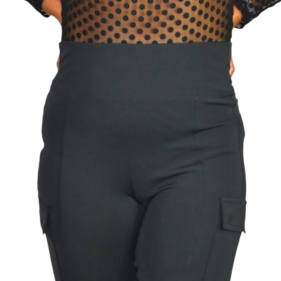Athleta Delancey Straight Cargo Pants Black Straight Leg Pull On High Waist XS - Picture 4 of 15